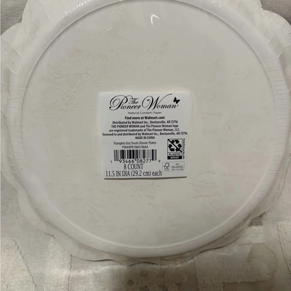 Festive Pumpkin and Dog Truck Plates by Pioneer Woman. 11.5 - 10.5 - 8 inches